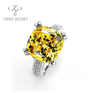 High quality hot sale shinning yellow gemstone jewelry with cvd cz moissanite